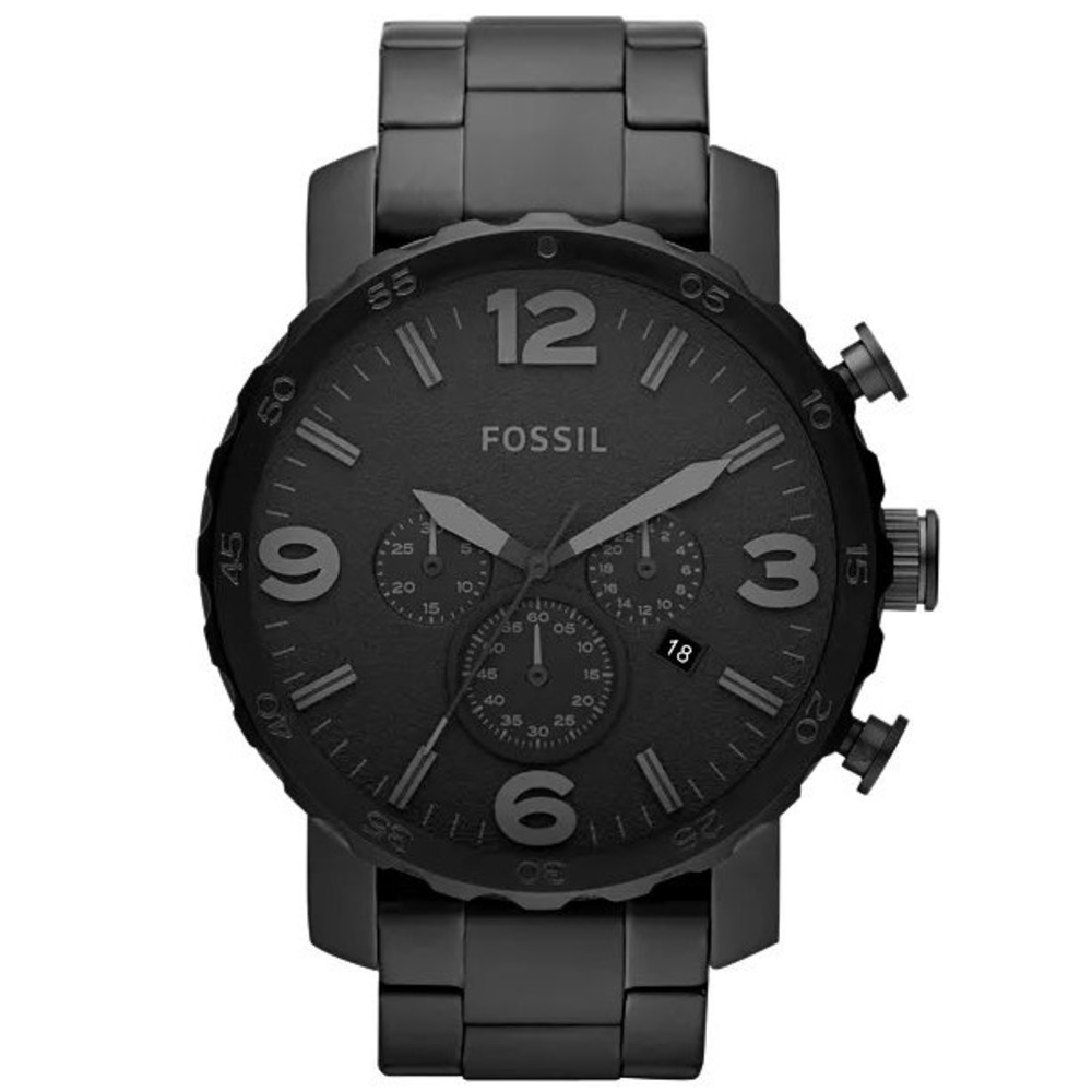 Men's Chronograph Nate Black-Tone Stainless Steel Bracelet Watch 50mm